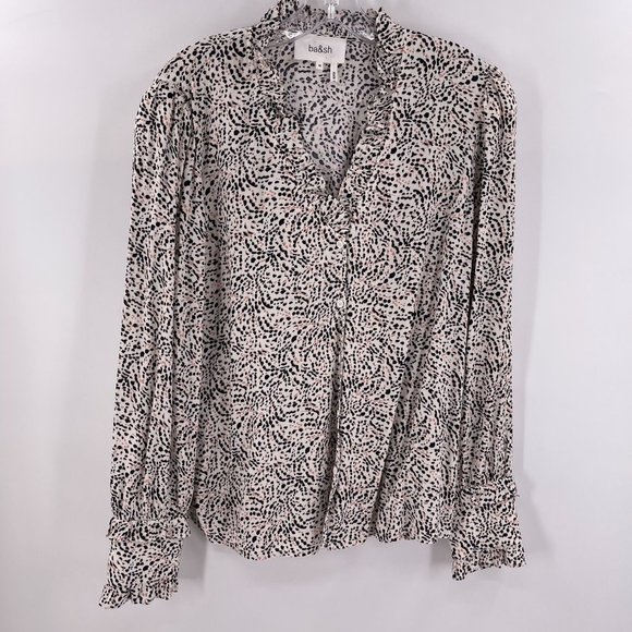 ba&sh Tops - ba&sh Black and White Patterned Blouse